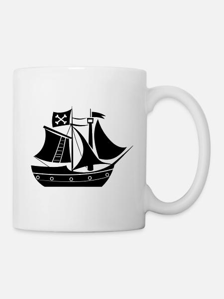 Piratenschiff - Tasse - Weiß