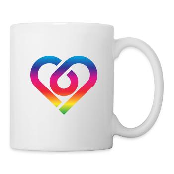 Rainbow Heart Homosexuality LGBT Love - Mug - white - Right