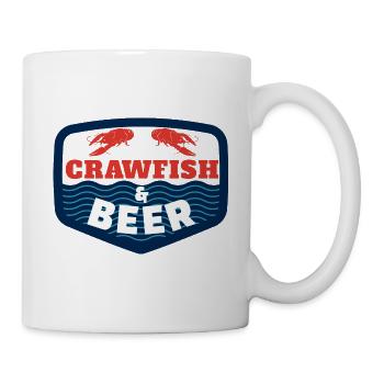 Crawfish & Beer – Maritimer Genussmoment - Tasse - Weiß - Rechts
