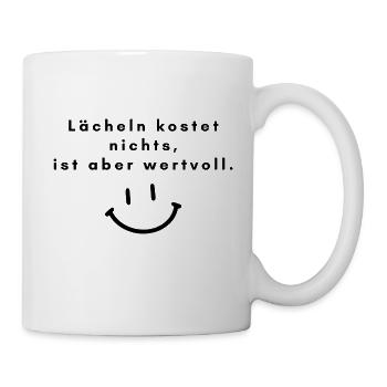 Smiling costs nothing, but is valuable - Mug - white - Right