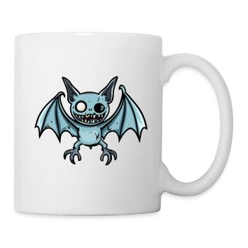 Fledermaus Halloween Lustig Zombie - Tasse - Weiß - Rechts