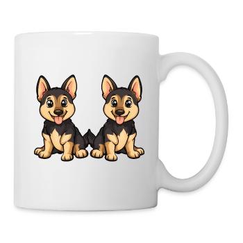 German Shepherd Hund Comic - Tasse - Weiß - Rechts