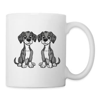 Bande dessinée de chien dogue allemand - Mug blanc - blanc - Droite