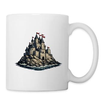 Inselburg aus Steinen am Meer - Tasse - Weiß - Rechts