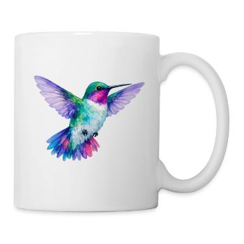 Colibri arc-en-ciel aquarelle - Mug blanc - blanc - Droite