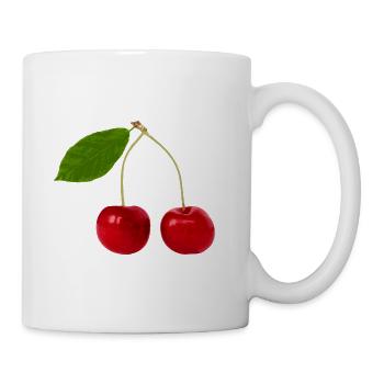 Kirschen Kirsche Obst Früchte Sommer sommerlich - Tasse - Weiß - Rechts