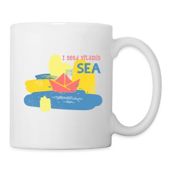 I need Vitamin Sea-Text - Tasse - Weiß - Rechts