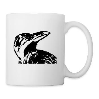 Rabe - Tasse - Weiß - Rechts