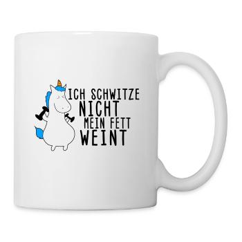 Ich schwitze nicht, mein Fett weint - Tasse - Weiß - Rechts