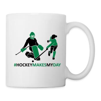 Hockey Torwart und Spielerin - Tasse - Weiß - Rechts