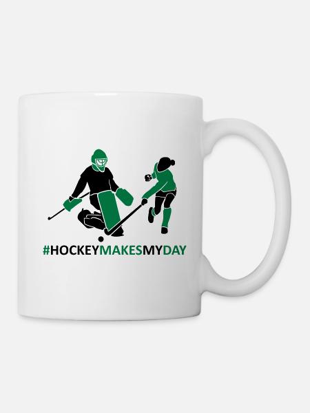 Hockey goalie and player - Mug - white