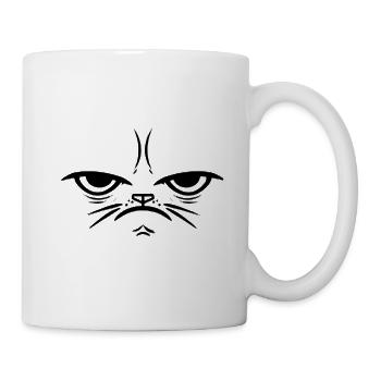 Crumpy Cat - Geschenk Geschenkidee Gesicht - Tasse - Weiß - Rechts