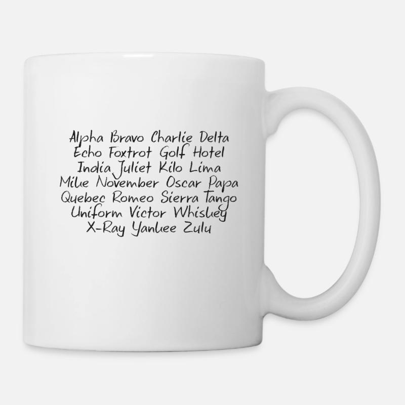 Radio alphabet - black - Mug - white
