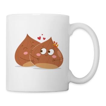 marron amoureux - Mug blanc - blanc - Droite