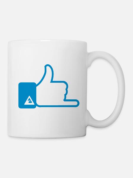 Surf Hand-Zeichen - Tasse - Weiß