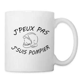 j peux pas j suis pompier - Mug blanc - blanc - Droite