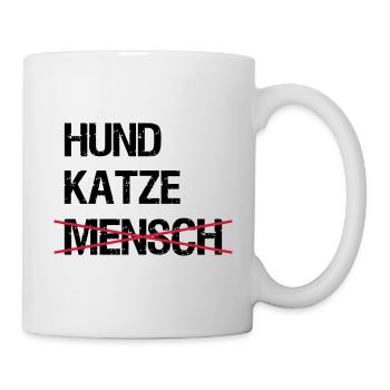 Dog cat human - Mug - white - Right