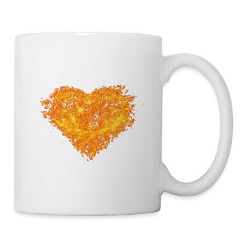 Flammes coeur - Mug blanc - blanc - Droite