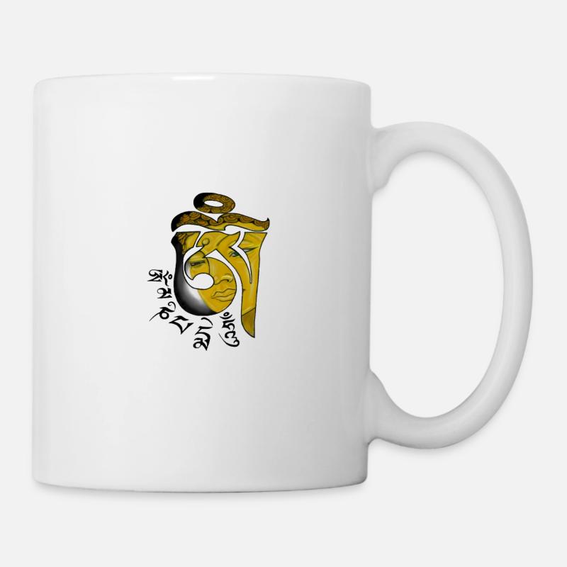 Bouddha d'or om - Mug blanc - blanc
