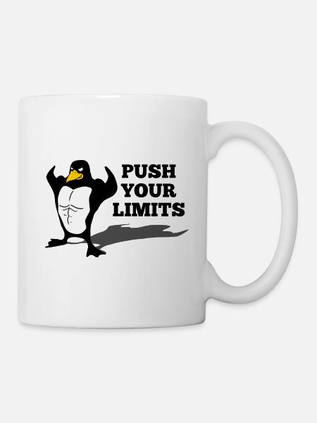 Poussez vos limites pingouin de musculation - Mug blanc - blanc