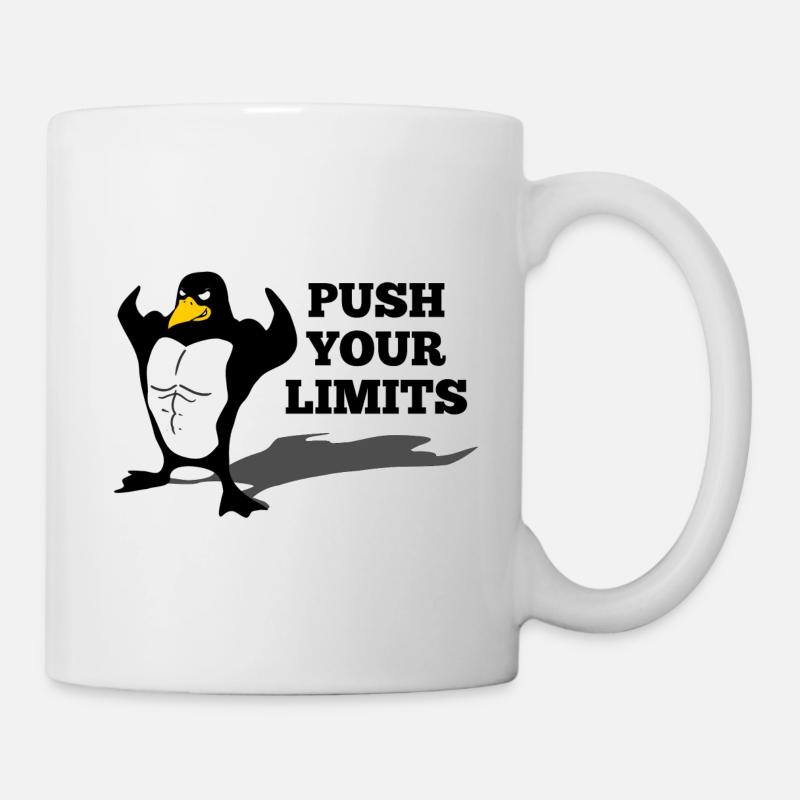 Poussez vos limites pingouin de musculation - Mug blanc - blanc