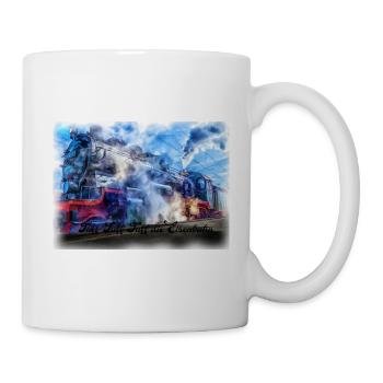 Eisenbahn Zug Bahn Lokomotive Design Geschenkidee - Tasse - Weiß - Rechts
