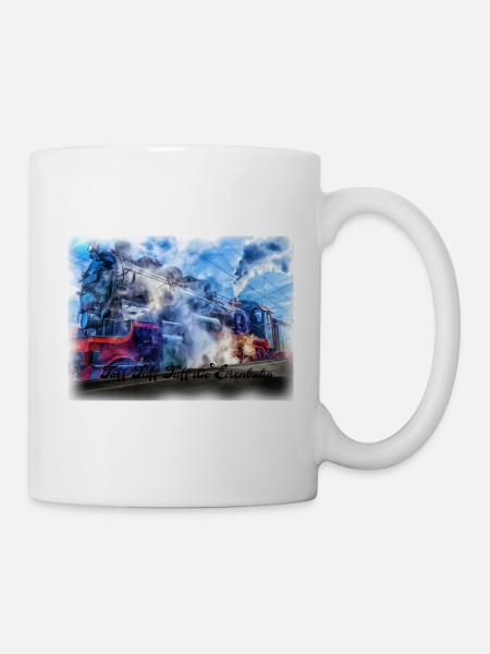 Eisenbahn Zug Bahn Lokomotive Design Geschenkidee - Tasse - Weiß