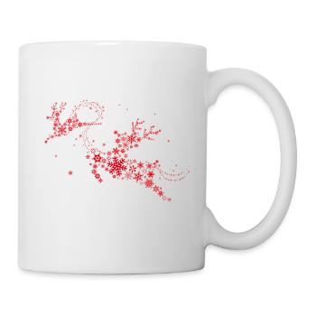 Sterne Elche Weihnachten Schneeflocken Rudolf - Tasse - Weiß - Rechts