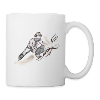 Lumberjack with chainsaw - Mug - white - Right