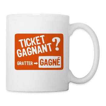 scratch ticket wins game - Mug - white - Right