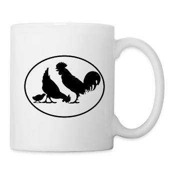 familie / Hühner / hühnerhof - Tasse - Weiß - Rechts