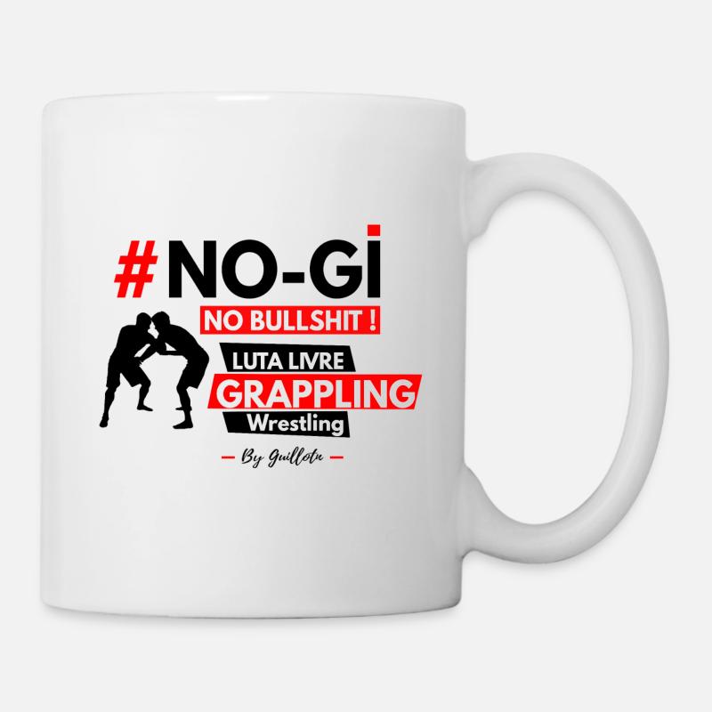 T-shirt grappling / Jiu-jitsu "No-gi no bullshit" - Mug - white