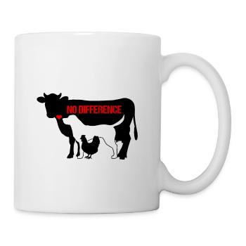 Chien vache poulets pas de différence animaux vegan cadeau - Mug blanc - blanc - Droite