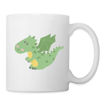Kleiner süßer Drache - Tasse - Weiß - Rechts