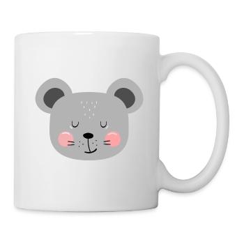 Süße graue Maus Kinder Design - Tasse - Weiß - Rechts