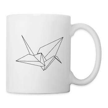 Origami Kranich - Tasse - Weiß - Rechts