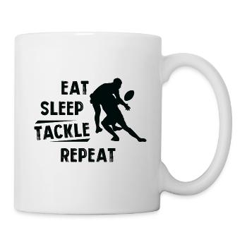 Football américain Eat Sleep Tackle Repeat - Mug blanc - blanc - Droite