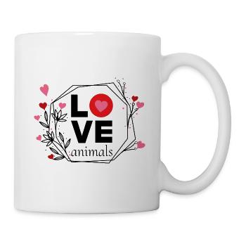 Love Animals - Tasse - Weiß - Rechts