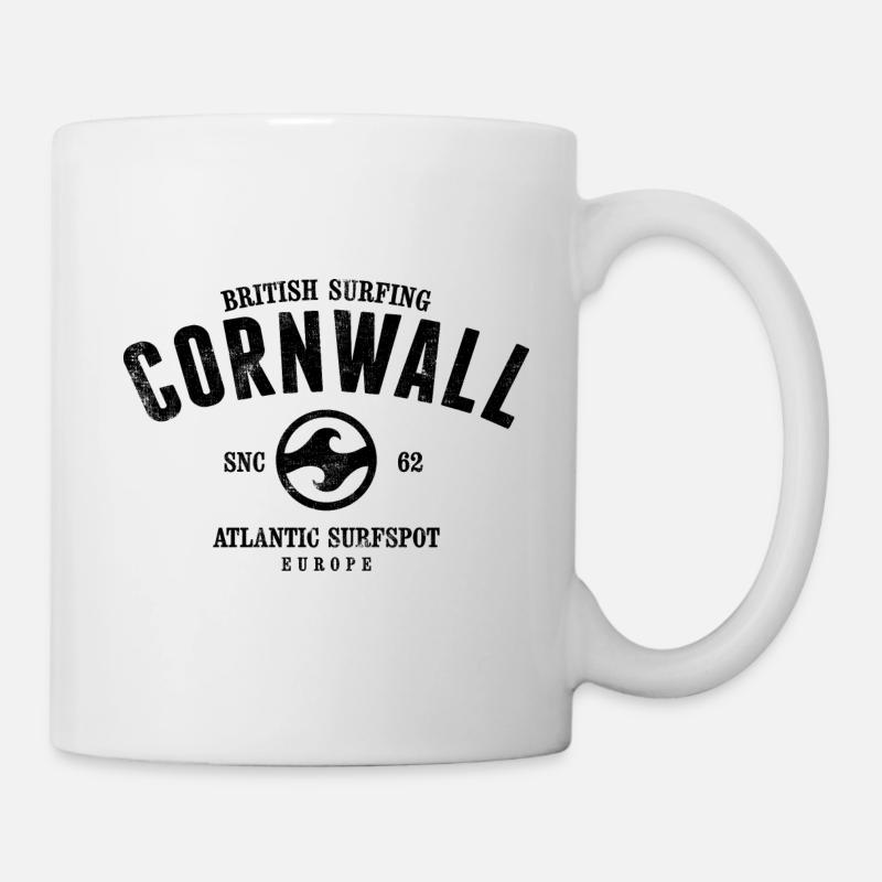 CORNWALL BRITISH SURFING GEBRAUCHTER LOOK - Tasse - Weiß