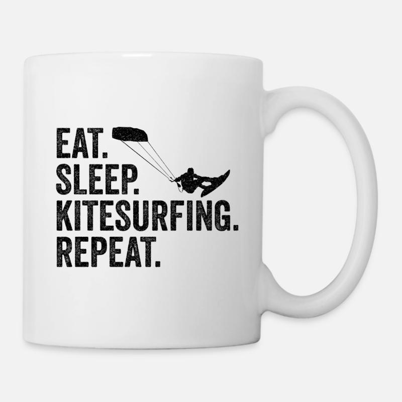 Cadeau de cerf-volant de surfeur de kite surf - Mug blanc - blanc