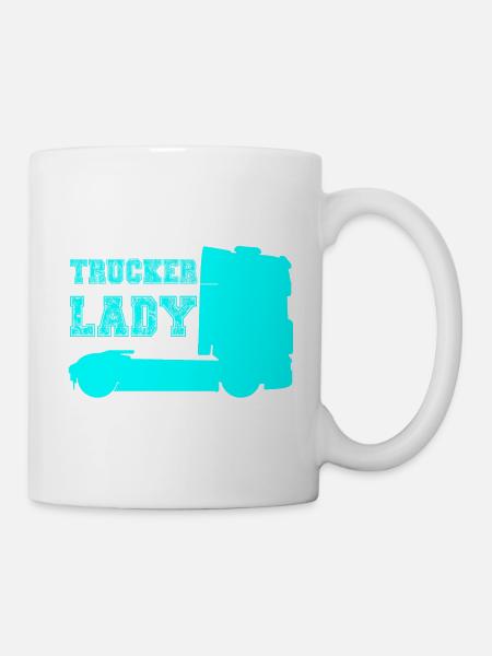 Trucker Lady, Trucker Babes, Trucker Girl LKW TIR - Tasse - Weiß