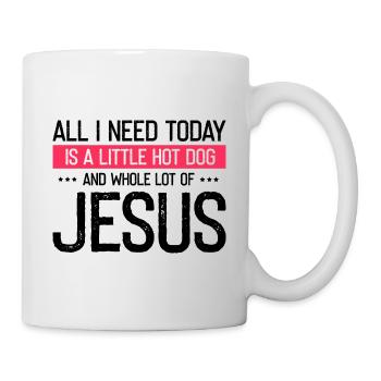 Jesus and Hot Dog God Christ Christian - Mug - white - Right