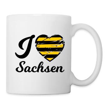 Ich liebe Sachsen - Tasse - Weiß - Rechts