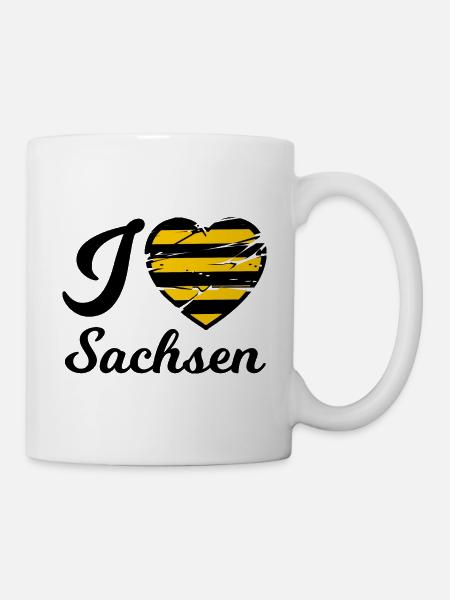 Ich liebe Sachsen - Tasse - Weiß