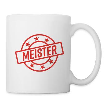 Meister Meisterprüfung Stempel Auszeichnung - Tasse - Weiß - Rechts