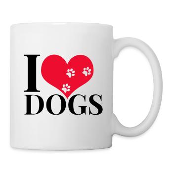 J'aime les chiens - Mug blanc - blanc - Droite
