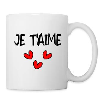 I LOVE YOU. LOVE. SAINT VALENTIN. EVJF. JE T'AIME. - Mug blanc - blanc - Droite