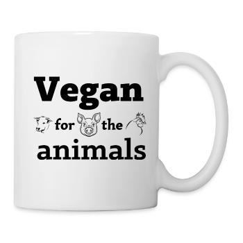 Vegan for the animals - Mug - white - Right