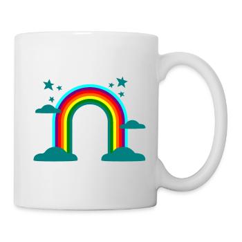 Rainbow Clouds Stars Colorful Gift - Mug - white - Right
