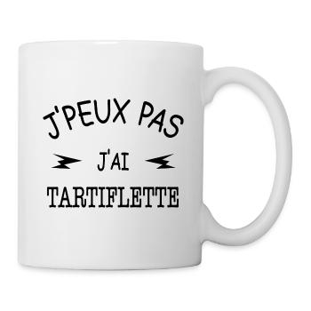 j'peux pas j'ai tartiflette - Mug blanc - blanc - Droite